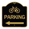 Signmission BicycleParking Left Arrow, Black & Gold Aluminum Architectural Sign, 18" x 18", BG-1818-24316 A-DES-BG-1818-24316 - alternate 1